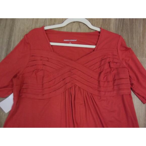 NWT JESSICA LONDON Pullover Cross Front TOP - Size 12 - Autumn Orange SHIRT - Picture 10 of 10